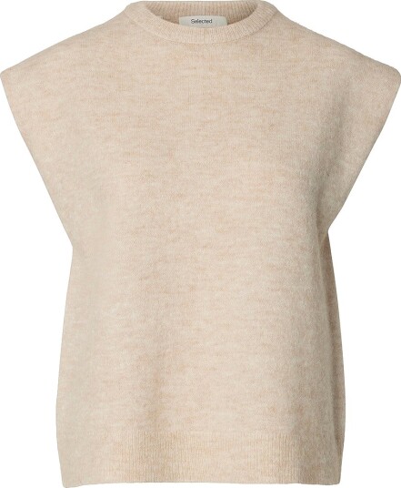 Selected Slwlulu Sl Knit Vest Noos   Cream   XS