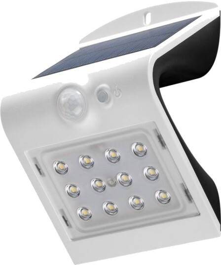 Goobay LED soldriven vägglampa med rörelsedetektor, 1,5 W neutral vit belysning för husingångar, garageportar och trappor Goobay LED soldriven vägglampa med rörelsedetektor, 1,5 W neutral vit belysning för husingångar, garageportar och trappor