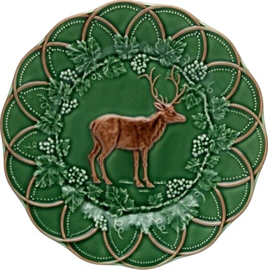 Bordallo Pinheiro - Wood tallerken 24 cm hjort grønn/brun