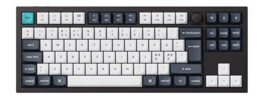 Keychron Q3 MAX 80% Knob Wireless Tri-Mode QMK/VIA - Gateron Jupiter Red - ND - Gamingtastatur - Uten numpad - Nordisk - Svart