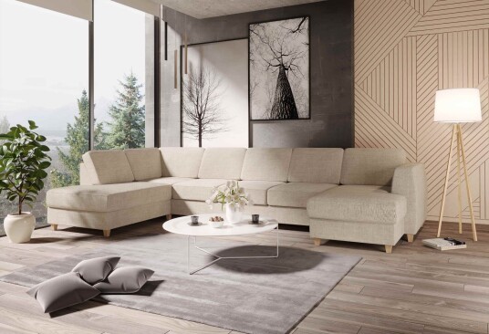 SparMax Risør A4d U-Sofa Med Sjeselong - Sand
