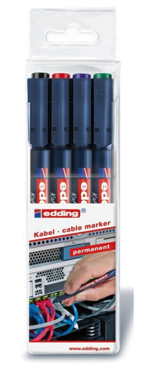 Edding e-8407 cable marker set of 4 assorted Edding e-8407 cable marker set of 4 assorted