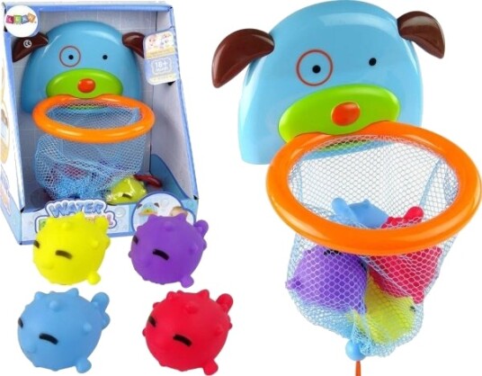 Leantoys Leantoys Badeleketøy Mini Basketball Kurv Hund Gummifisk