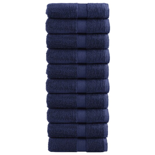 Premium gjestehåndklær SOLUND 10 stk marineblå 30x50 cm 600gsm Premium gjestehåndklær SOLUND 10 stk marineblå 30x50 cm 600gsm