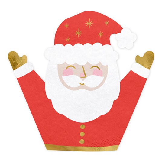 PartyDeco Servietter Santa Claus - 20-pakning