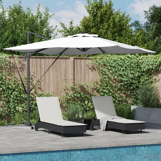  cantilever Roma parasoll med LED lys Sand 286x285x270 cm Aluminium