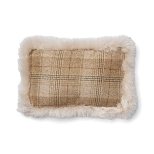 Natures Collection Checked Collection Ullpute Langhåret Dobbeltsidig 34x52 cm Sand Beige / Beige