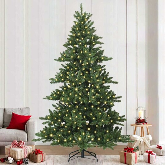  Kunstig sammensatt juletre med 300 LED med stativ 240 cm PVC