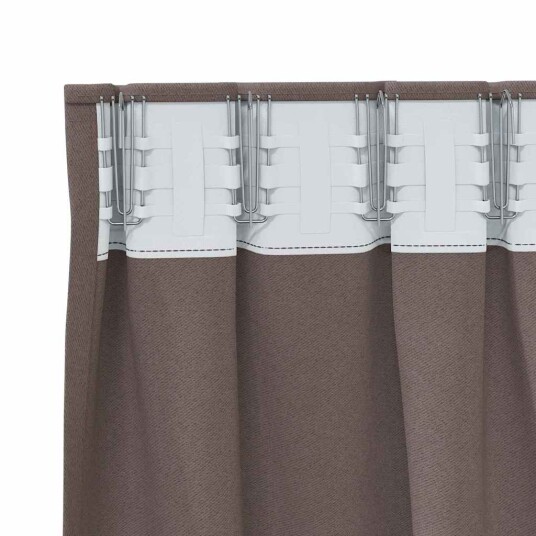 Gardiner med gardiner 2 pcs Mørkebrun Polyester