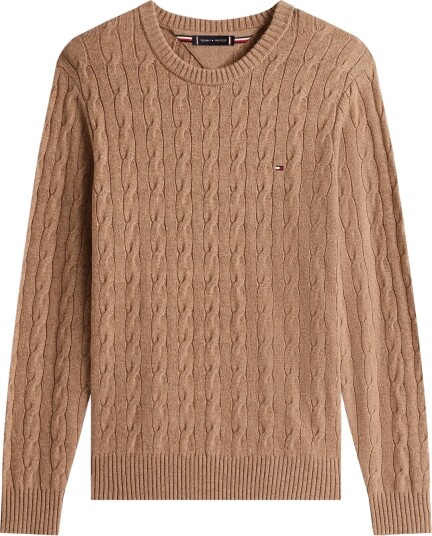 Tommy Hilfiger Lambswool Cable Crew SAFARI CANVAS HEATHER M Tommy Hilfiger Lambswool Cable Crew SAFARI CANVAS HEATHER M