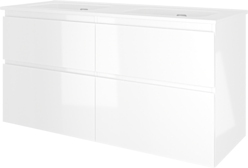 Sanibell Proline møbelpakke, 121x46 cm, hvit høyglans Sanibell Proline møbelpakke, 121x46 cm, hvit høyglans
