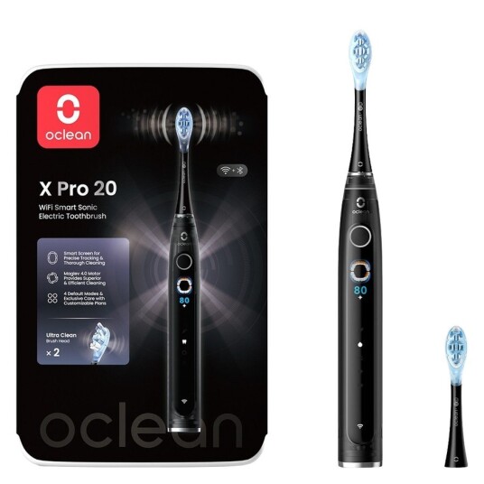 Oclean X Pro 20 Elektrisk Tannbørste med WiFi og USB-C - Svart