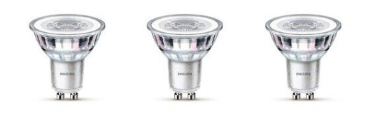 Philips LED-lyspære LEDClassic 4,6W/827 (50W) 3-pack GU10
