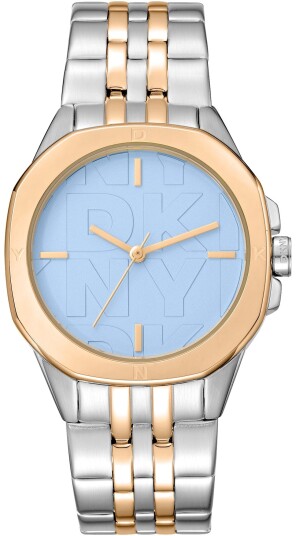 DKNY Dameklokke DK1L012M0095 Brooklyn Midi Blå/Gulltonet stål Ø34