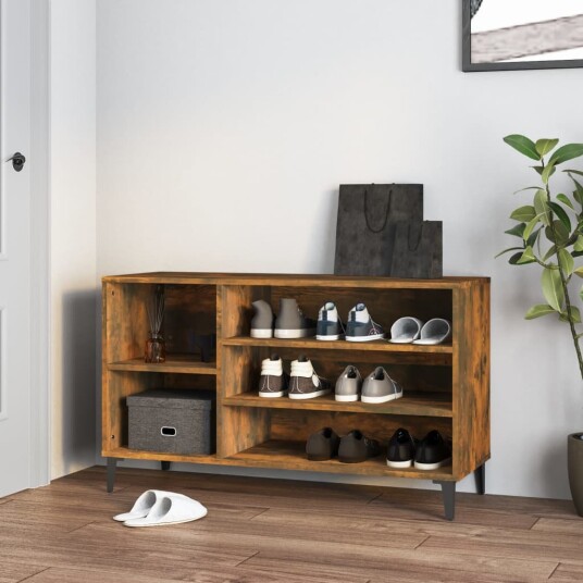 vidaXL Skoskap r?kt eik 102x36x60 cm konstruert tre vidaXL Skoskap r?kt eik 102x36x60 cm konstruert tre