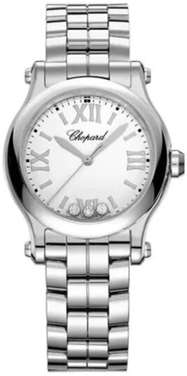 Chopard Dameklokke 278590 3002 Happy Sport Hvit/Stål Ø30 mm