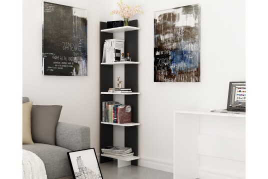 Bokhylle Dumö 45 cm   Svart|Hvit