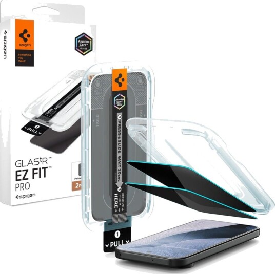 Spigen Glas.tR EZ Fit Pro 2-pakning Privacy Skjermbeskytter for Google Pixel 9-11 Pro