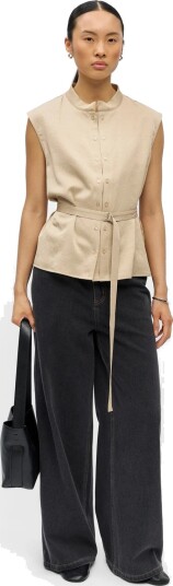 Object Objhelin S/L Waistcoat E Ss Fair 26 Beige 34