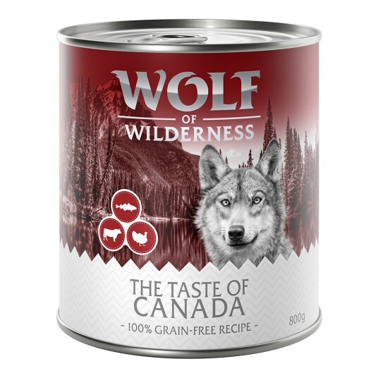 Økonomipakke Wolf Of Wilderness "The Taste Of" 24 X 800 G The Taste Of Canada