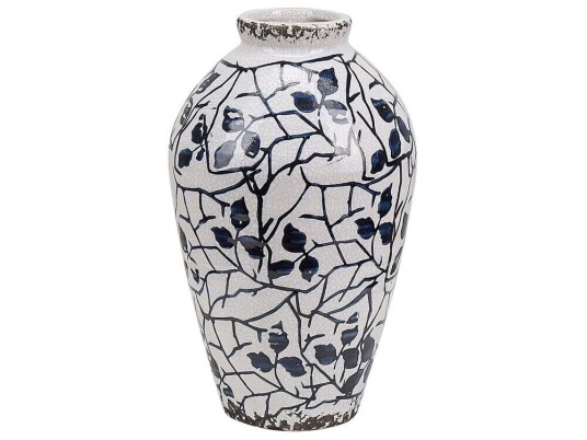 Beliani Vase 22 Cm Hvit/blå Mallia