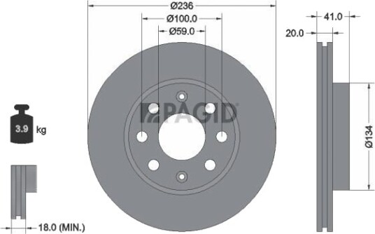 PAGID 54334NC Bremseskive PAGID 54334NC Bremseskive