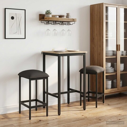 vidaXL Barstol 2 stk. Mørkegrå 40 x 32 x 74 cm Konstruert tre vidaXL Barstol 2 stk. Mørkegrå 40 x 32 x 74 cm Konstruert tre