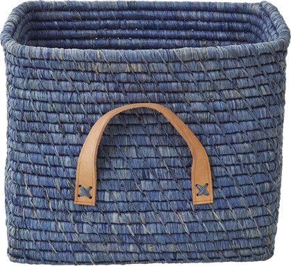 Rice raffia oppbevaringskurv Blå Rice raffia oppbevaringskurv Blå