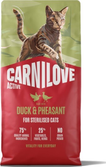 Carnilove Adult Active Sterilised Tørrfôr And & Fasan 2x6kg