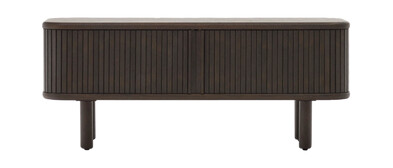 Kave Home Mailen TV-bord med 2 dører i askfinér mørk finish 120 x 50 cm 1865439-02-0