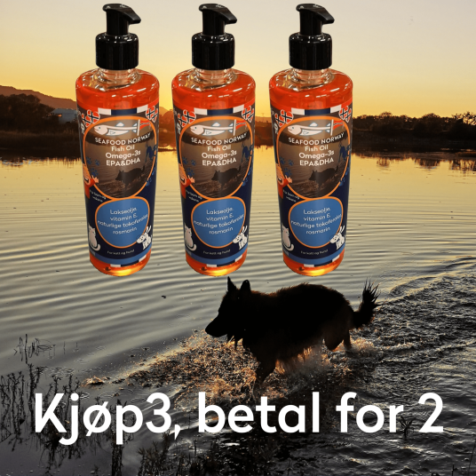 Seafoodhelse SeaFoodNorway Lakseolje Omega-3 til hund katt og menneske , 500 ml