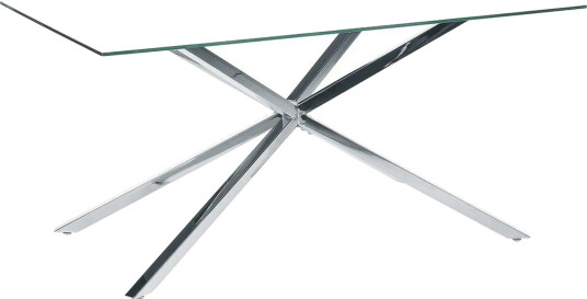 Rimbey Spisebord 90x160 cm - Transparent/Sølv