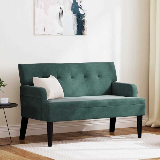 Chesterfield Benk Mørkegrønn 112 x 65,5 x 75 cm Fløyel