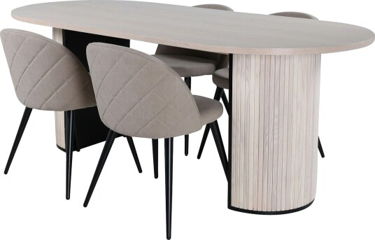 Spisegruppe Venture Home Bianca med 4 Valentina Stitcthes Stoler Polyester