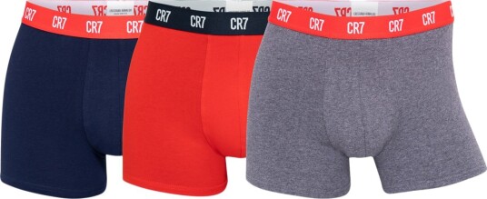 CR7 Main Basic 3 Pack Boksershorts Herre Grå/Navy/Rød 2XL CR7 Main Basic 3 Pack Boksershorts Herre Grå/Navy/Rød 2XL