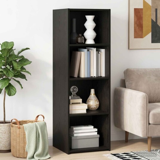 vidaXL Høyskap Svart eik 40 x 41 x 124 cm Konstruert tre