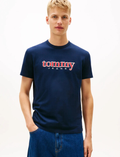 Tommy Jeans Tjm Reg Appliq Graphic Ss T Ext   Navy   M