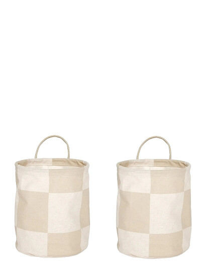 OYOY Living Design Chess Oppbevaringskurv Small Sett Med 2 Beige One Size OYOY Living Design Chess Oppbevaringskurv Small Sett Med 2 Beige One Size