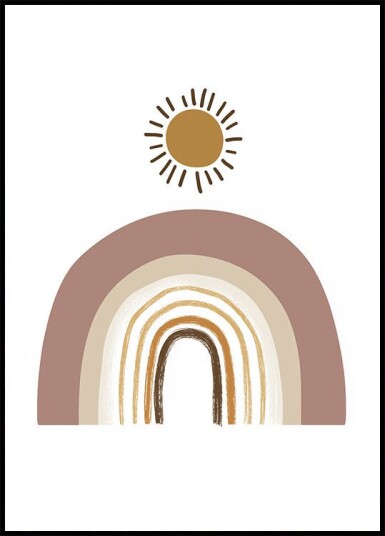 Boho Rainbow and Sun Plakat Plakat / 50x70cm
