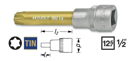 Hazet 992LG-T55 1/2" Pipenøkkelinnsats i Stål 25,4 mm Hazet 992LG-T55 1/2" Pipenøkkelinnsats i Stål 25,4 mm