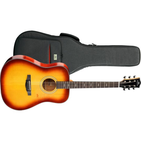 Kepma Guitars Solid Top F1 Cherry Burst Dreadnought Ak.Gitar