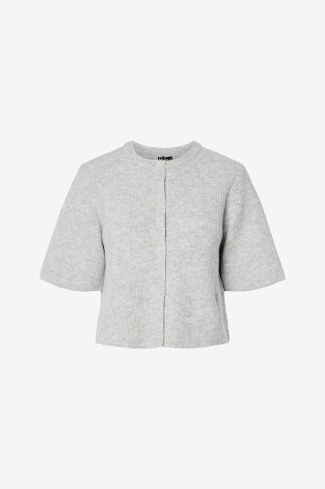 Pieces Kardigan pcSilly SS O neck Knit Cardigan Grå Pieces Kardigan pcSilly SS O neck Knit Cardigan Grå