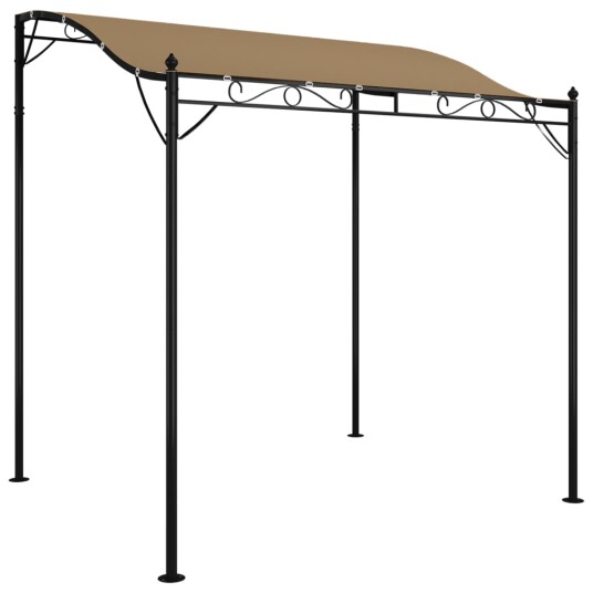 vidaXL Baldakin gråbrun 2x2,3 m 180 g/m² stoff og stål vidaXL Baldakin gråbrun 2x2,3 m 180 g/m² stoff og stål