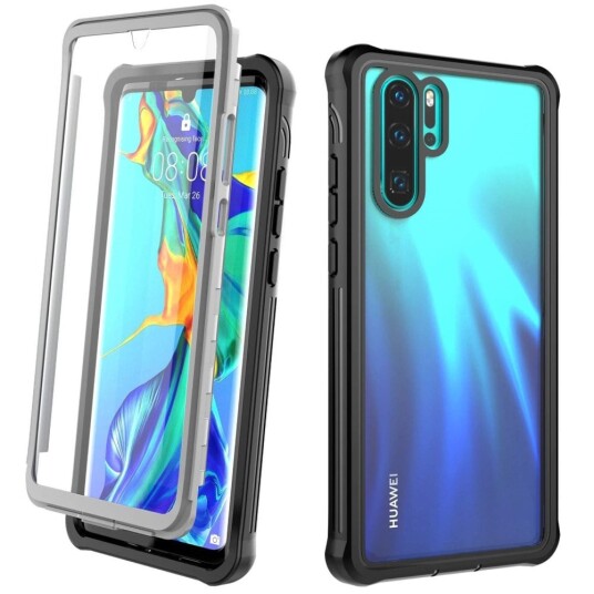 Huawei INF Huawei P30 Pro deksel med skjermbeskytter svart / grå Huawei INF Huawei P30 Pro deksel med skjermbeskytter svart / grå