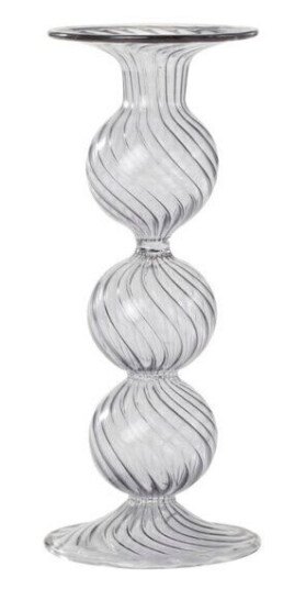 Moonlight Copenhagen - Swirl lysestake 22 cm grå
