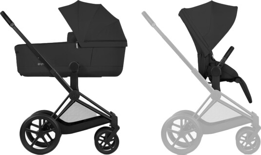 Cybex Priam Matt Black Med Brettbar Liggedel 2026 Sepiablack