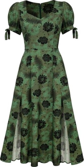 Hell Bunny Middellang kjole Georgia Dress M Damer grønn