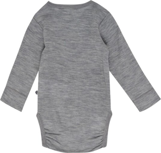 Hummel Grey Melange Mini Ull Rib Body L/S 56 Hummel Grey Melange Mini Ull Rib Body L/S 56