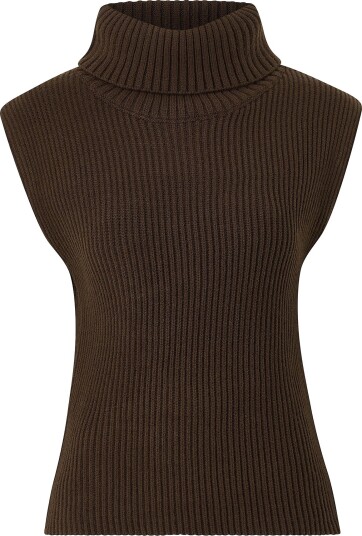 Gina Tricot   Vest Chunky turtleneck knitted vest   Brun