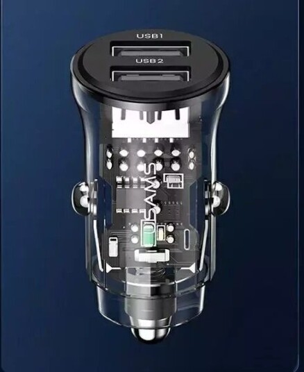 Usams BilLader Usams C31 3A 2Xusb-A Fast Charge Svart Cc162cc01